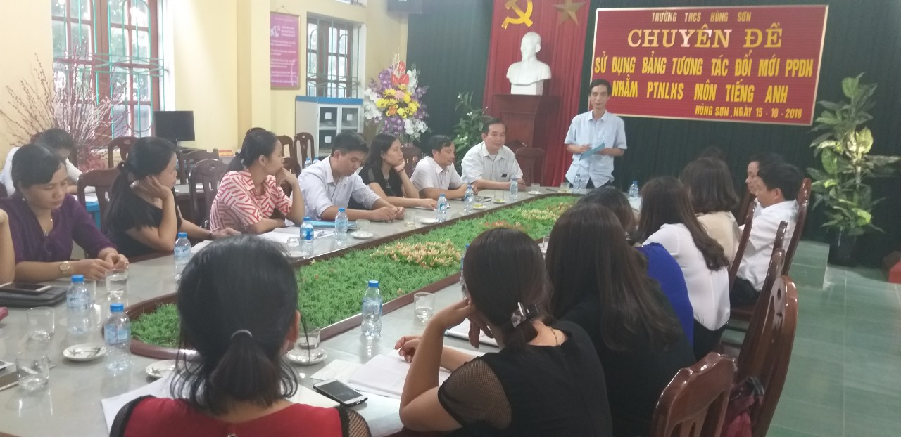 Đ/c Lê Anh Tuấn- Phó trưởng phòng giáo dục huyện Thanh Miện về dự và chỉ đạo chuyên đề.